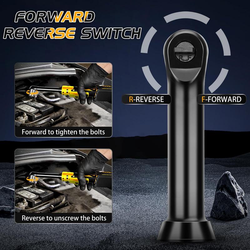 21V Electric Screwdriver Wrench 3/8 Inch Right Angle Ratchet Wrench Impact Drill Removal Screw Nut Car Repair Tool