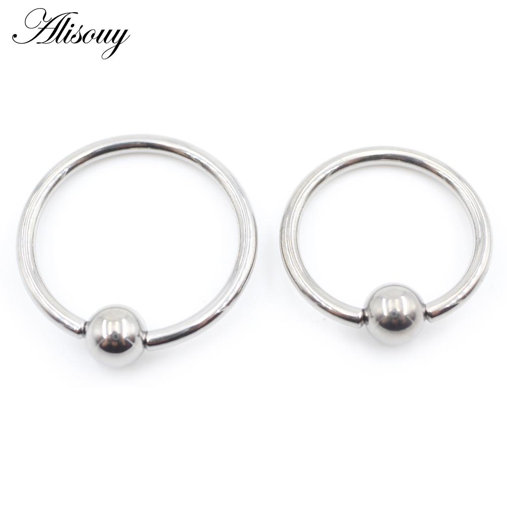 Alisouy 1st G23 Titanium Captive Hoop BCR Ögonbryn Tragus Stängning Bar Läppar Näsringar Öronsegment Piercing Kroppssmycken