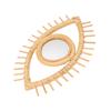 Eye Shaped Wall Mirror, Rattan Eye Mirror Symbolic Elegant Crafted Ornaments for Home Hotel Bathroom Decoration