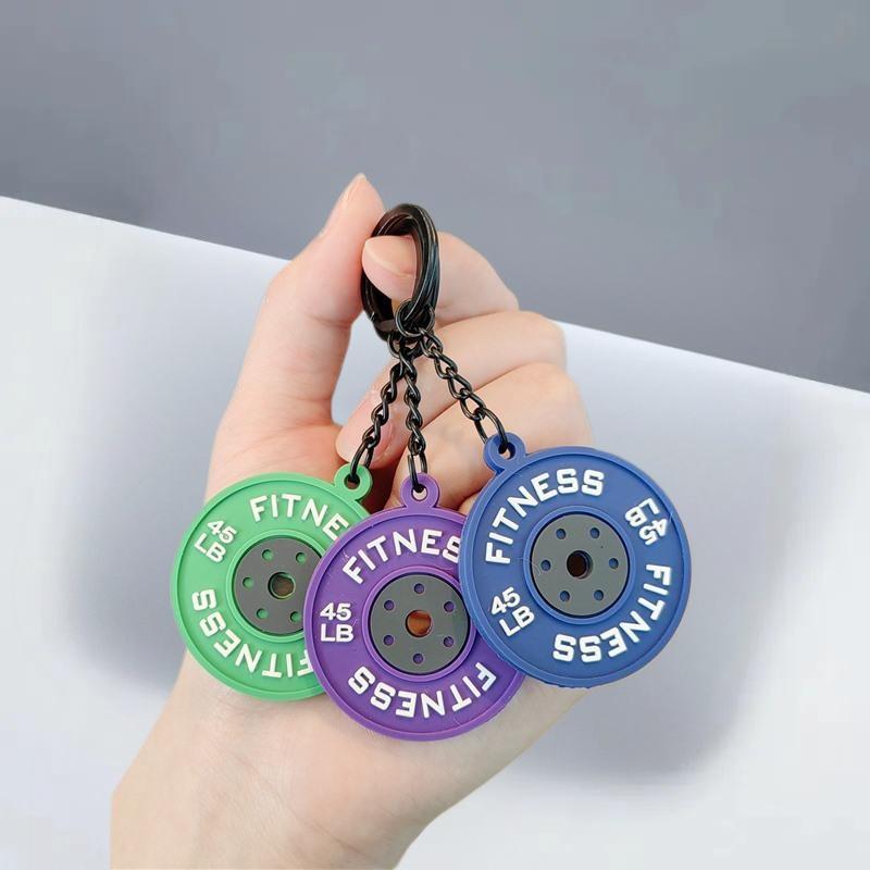 2025 New Barbell Keychain Silicone Dumbbell Keychain Gym Gifts For Gym Lovers Fitness Trainer Gift Backpack Car Key Pendant