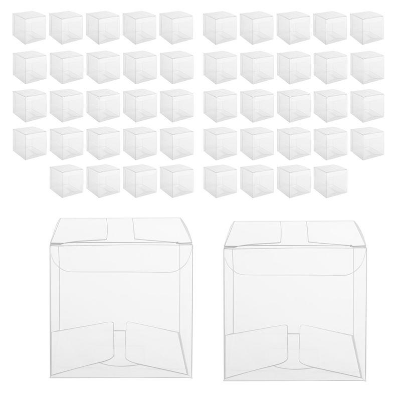 Aug. 50Pcs Clear Plastic Boxes For Gifts Pvc Packing Box Gift Packaging Transparent Candy Box Wedding Gift Boxes Party Favors