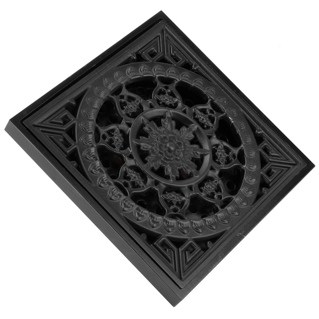 Sifon de pardoseală rezistent la insecte și mirosuri, din cupru, pentru familie, hoteluri, bucătării, băi, negru