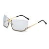 New retro simple half-frame metal sunglasses for men and women outdoor camping driving sunglasses Europe and America