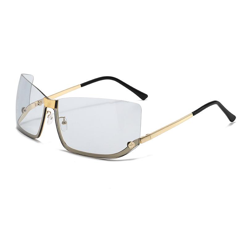 New retro simple half-frame metal sunglasses for men and women outdoor camping driving sunglasses Europe and America