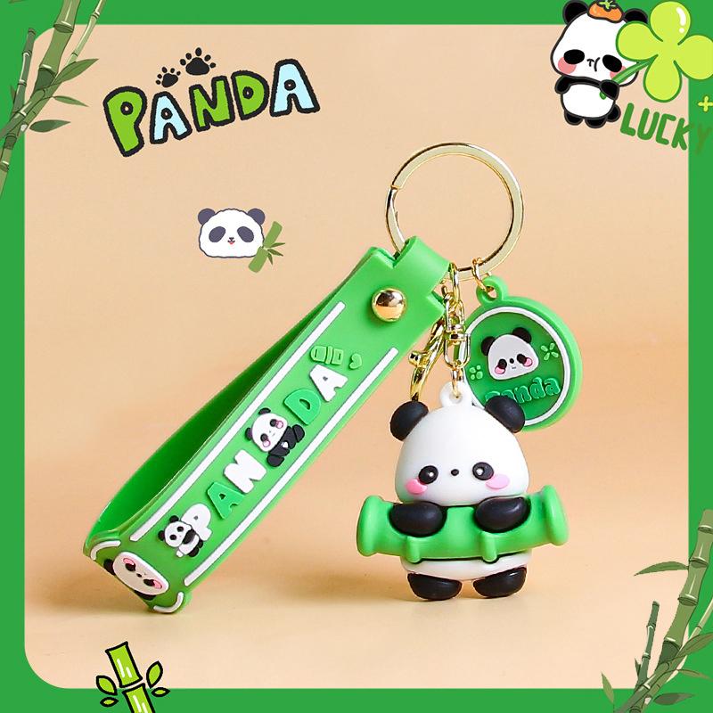 Novelty Creative Cute Panda Keychain Pendant  Funny Car Keyring Exquisite Kawaii Backpack Decoration Accessories Gifts