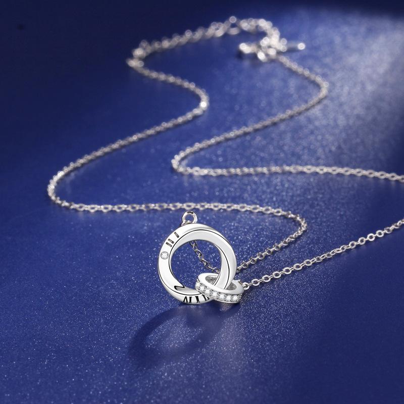 Roman Mobius Ring Necklace Women's Age Light Luxury High-end Design Sense Niche