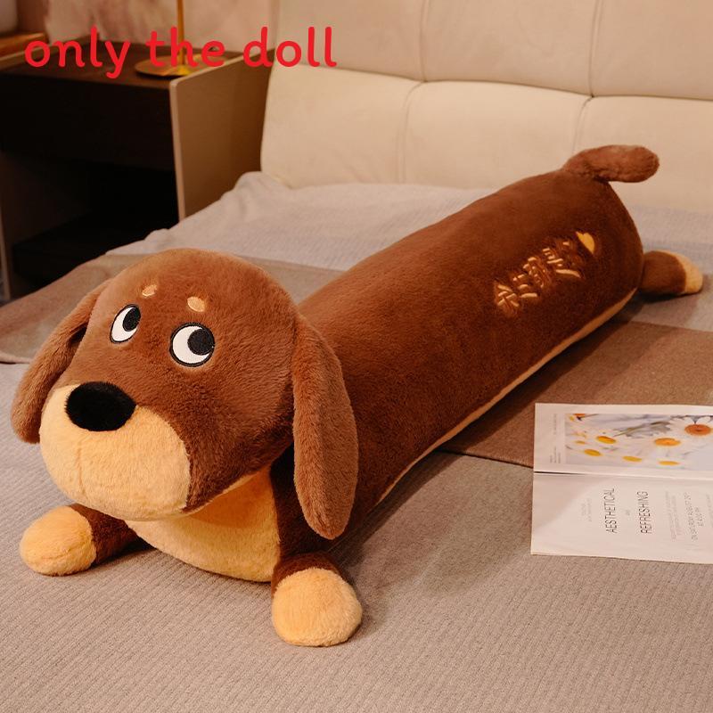

Long Cute Dachshund Plush Dolls With Embroidery Design For Decor Bedroom 80cm темно-коричневого