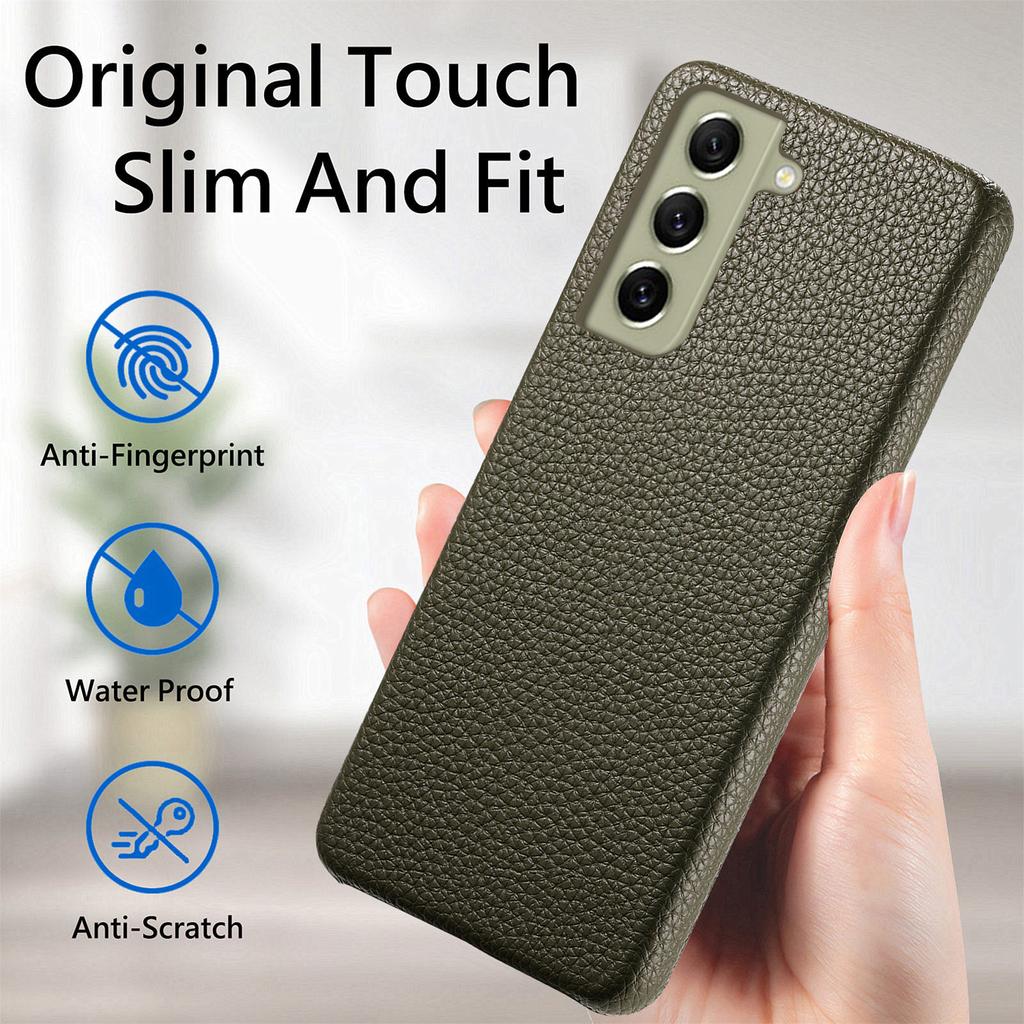 Y1 For Samsung Galaxy S21 FE 5G Case Anti-Scratch Litchi Texture PU+PC Phone Cover