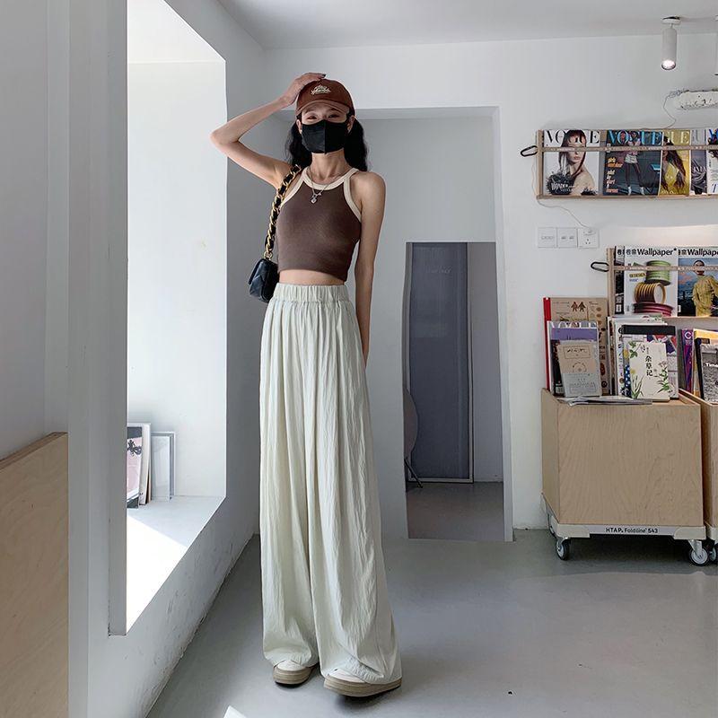 

Casual Pants Summer New Loose Trend Wide Leg Versatile Long Pants XXL зелений