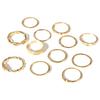 12pcs/set Women Vintage Girls Rhinestone Alloy Retro Hand Jewelries Holiday Gift