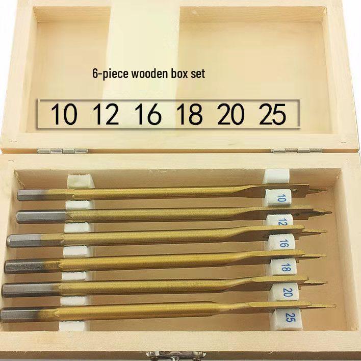 

Titanium-Plated Woodworking Drill Bit Set - Flat Chisel Hole Opener (6, 8, 13 Pieces)