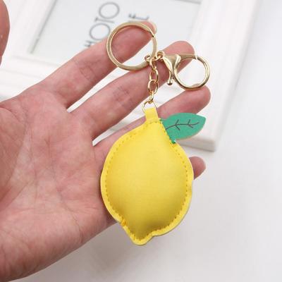 PU Leather PU Leather Hanger Fruit Bag Pendant Lovely Lemon Keychain  Bag Ornament