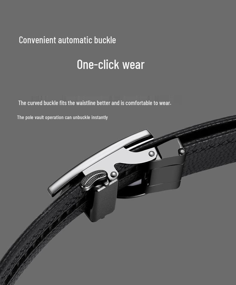 Kenlin Kavin Herren Automatikschließe Rindsleder Gürtel - Vielseitig, Hochwertiges Business Taillenband