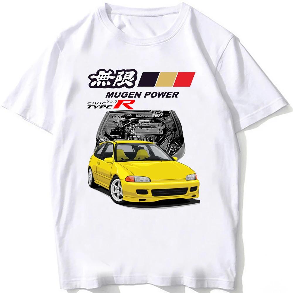 Civic Type R EG6 Legenda auta Tričko Nové Letní Pánské Krátký rukáv Vintage Hip Hop Chlapecké Ležérní Trička Harajuku JDM Bílá Trička