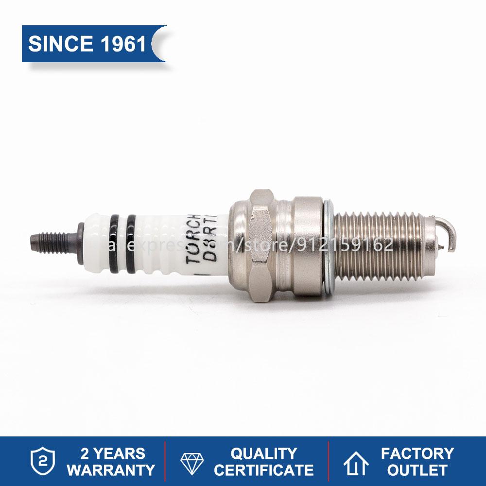 China Original Iridium TORCH Spark Plug D8RTI Replacement candles For Motorcycle ATV UTV Scooter Dirt Bike Go Kart Ignition 1 piece with box