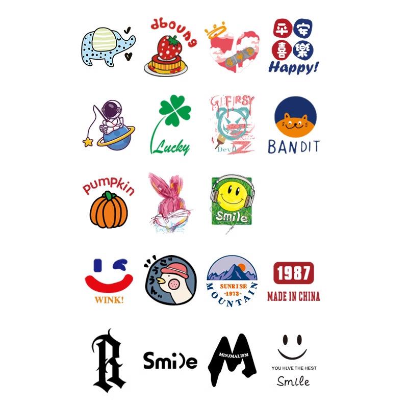 Heat Transfer Sticker Couple Clothes T-Shirt Decorative Pattern Printing Heat Transfer Sticker Hot Ironing Sticker Small