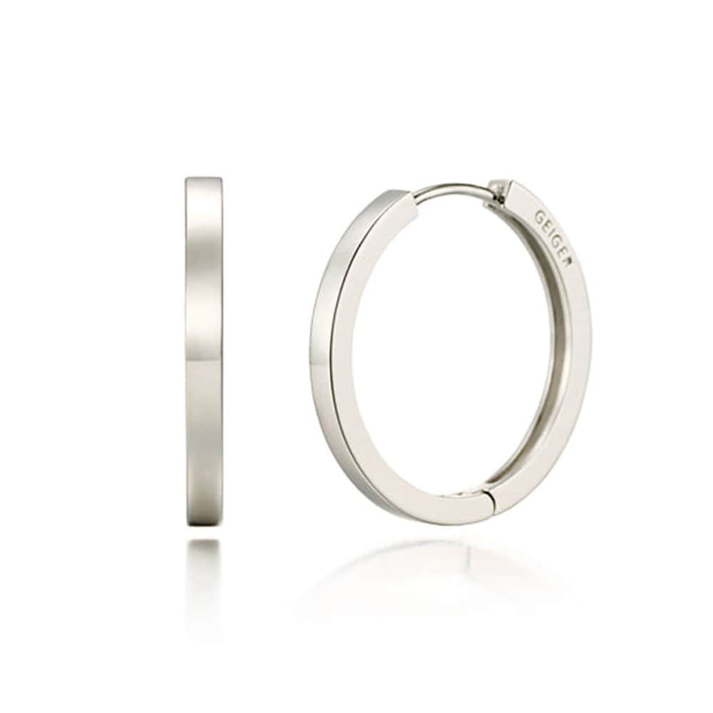 Flat One-Touch Silver Earrings Gisvee034