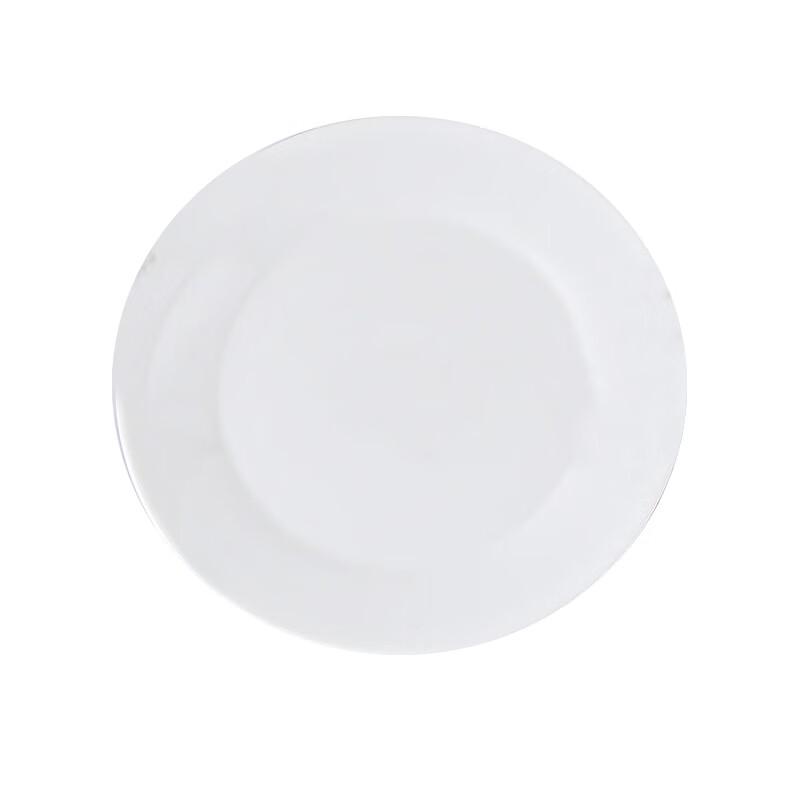 FU CHENG HANG 10-inch Round White Ceramic Fruit Plates (Set of 2)
