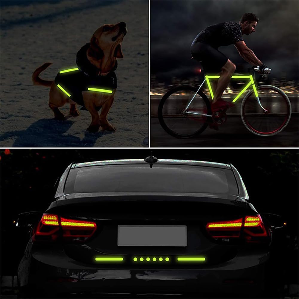 GOODCHI Reflective Tape, Reflective Sticker, Fluorescent, Luminous Warning Tape, 1cm