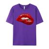 Unisex Is Unisex Is Illustration Red Biting Lips Luxury Designer TShirts Hip Hop Sweatshirts Loose Cotton ONeck Unisexs