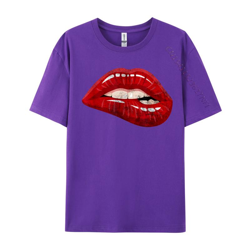 Unisex Is Unisex Is Illustration Red Biting Lips Luxury Designer TShirts Hip Hop Sweatshirts Loose Cotton ONeck Unisexs