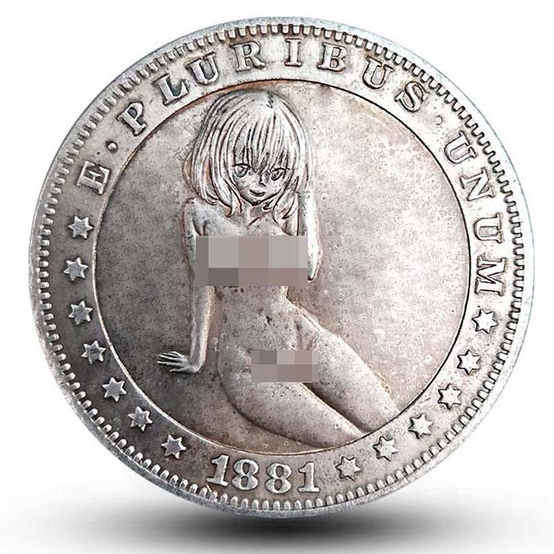Antique Hobo Coin Sexy Beauty Silver Coin Copper Plated Silver To Make Old Collection Crafts Exquisite Gift