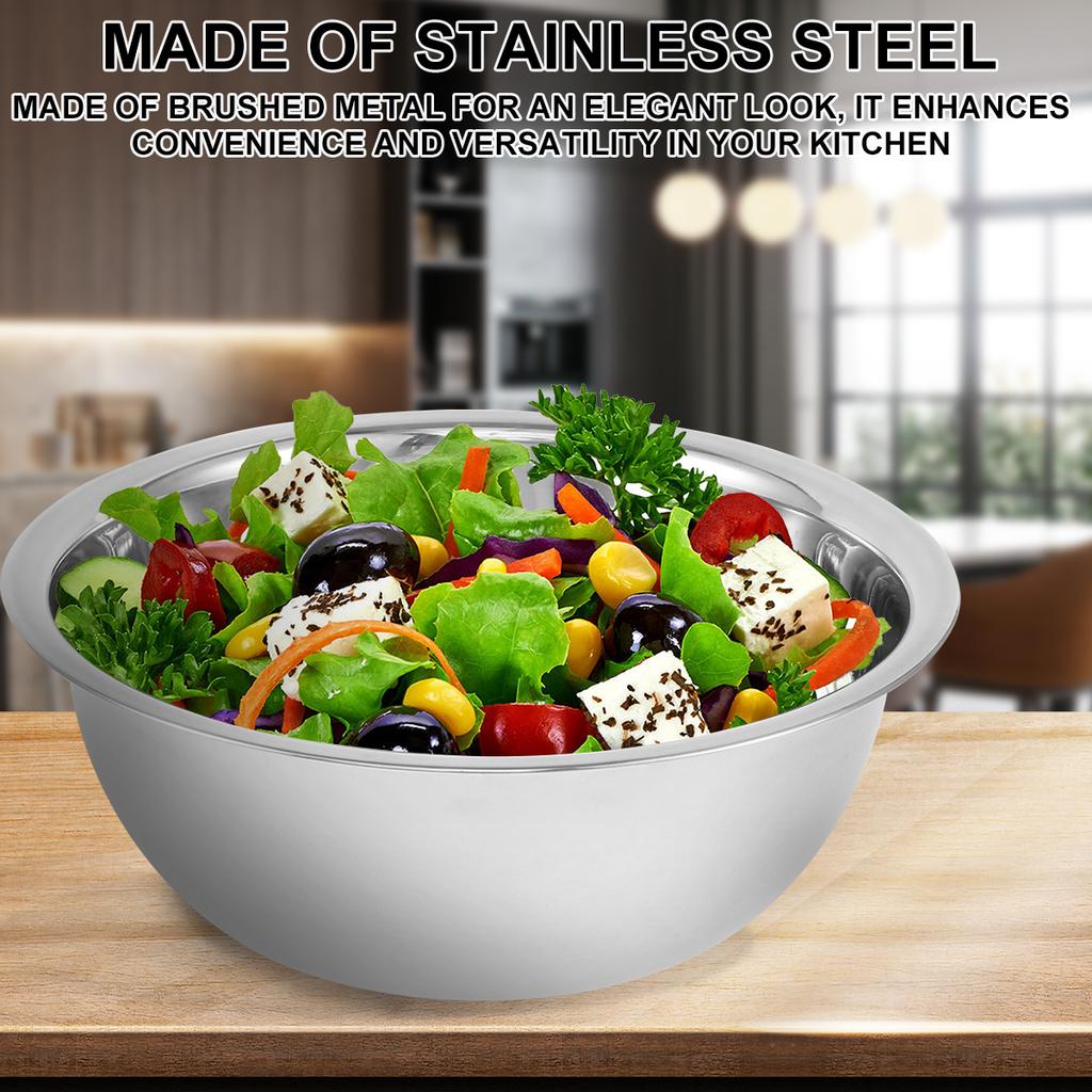 5/10 Stück Salatschüsseln Edelstahl Rutschfest Stapelbar Rührschüsseln Mischschüsseln Backen & Servieren Küche Kochen Backen