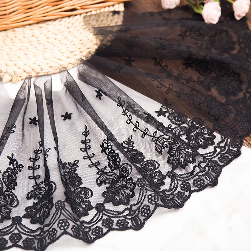 22/34/42cm Wide White Lace Ribbon For Weddng Dress DIY Crafts Sewing Fabric Trim Clothing Handmade Needlework Accessories 2yards