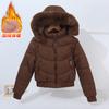 European and American autumn and winter new large fur collar live sleeve cotton clothes women's slim fleece short thickened jacket