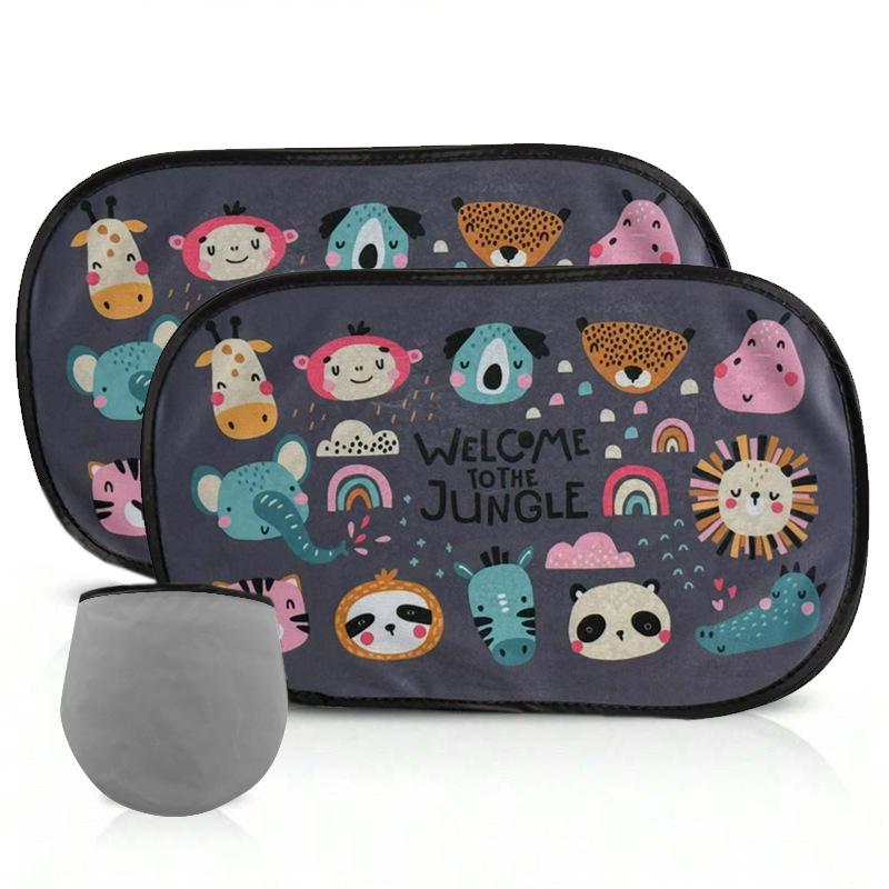 Car Side Window Cartoon Sun Shade - Heat Insulation & Light Blocking PVC Film