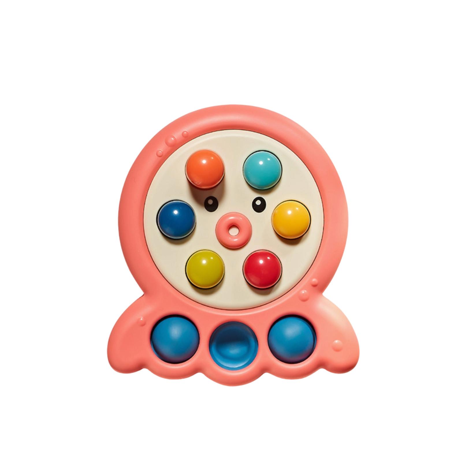 

Octopus Sensory Fidget Toy with Push Pop Bubbles and Rotating Buttons for Stress Relief and Focus Development Suitable for All Ages One Size рожевий
