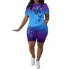 European American 1116 New Casual Fashion Versatile Crew Neck Short Sleeve Shorts Set