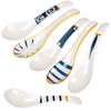 6 stuks keramische soeplepels Japanse retro soeplepels