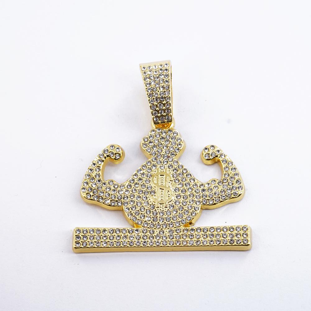 Money Bag Necklace Full of Diamonds European and American TEMU Hot Selling Hip-hop Pendant Street Clothing