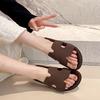 French Gentle Thick-soled One-word Women's Outer Wear 2025 New High-end Skirt Shoes Seaside Vacation Slippers