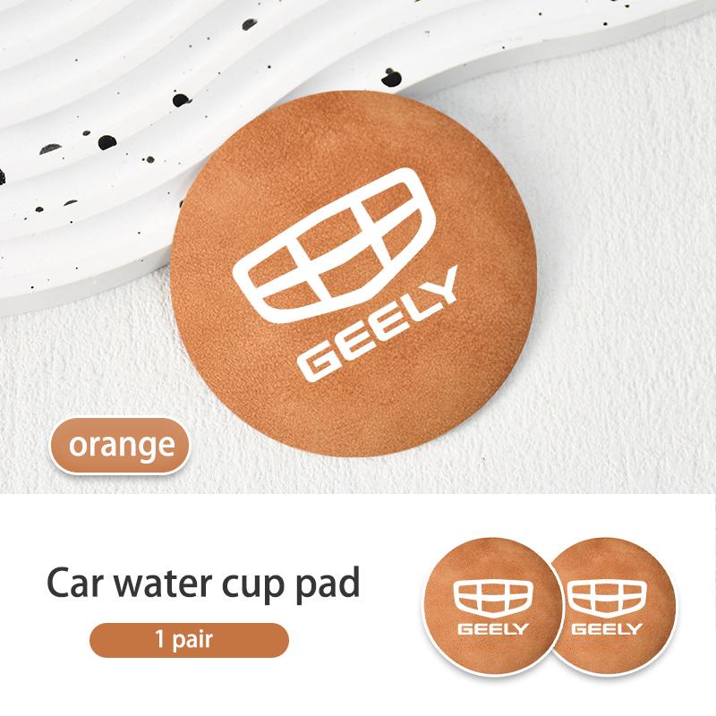 

Suede Car Coaster Anti-slip Water Cup Heat Insulation Mat Decor For Geely Manjaro Coolray gx3 Geometry C Emgrand Atlas Tugella