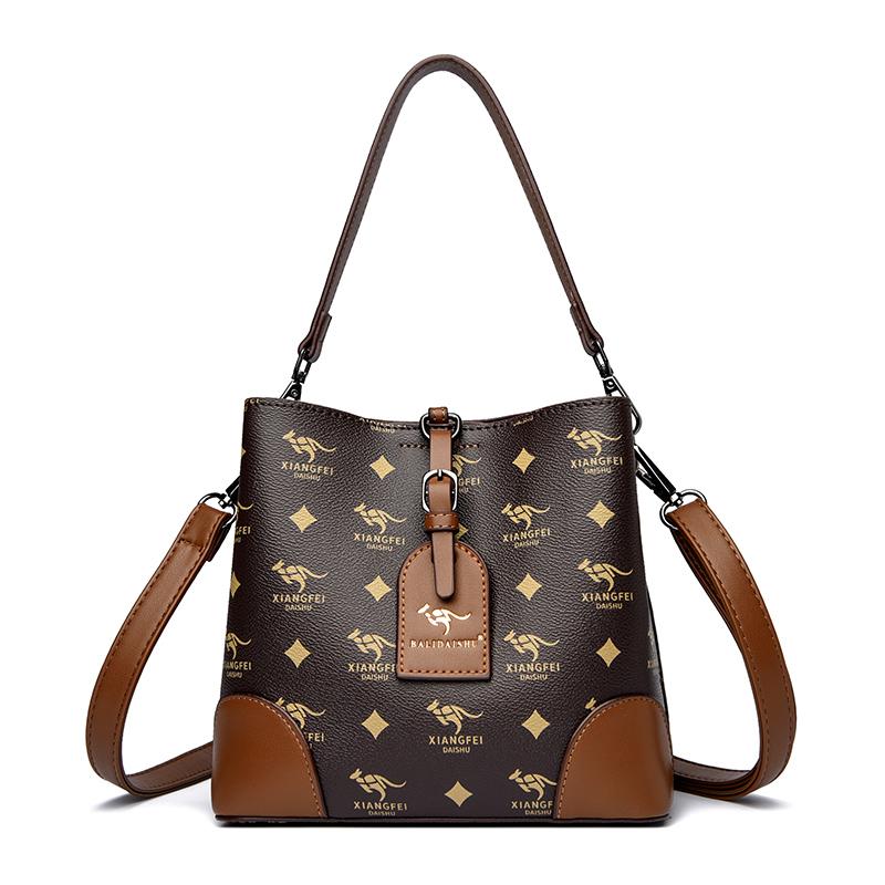 New Luxury Handbags Fashion Printing Bucket Bags Women Leather Handbag Shoulder Bags for Women Female Ladies Hand Bag Sac A Main