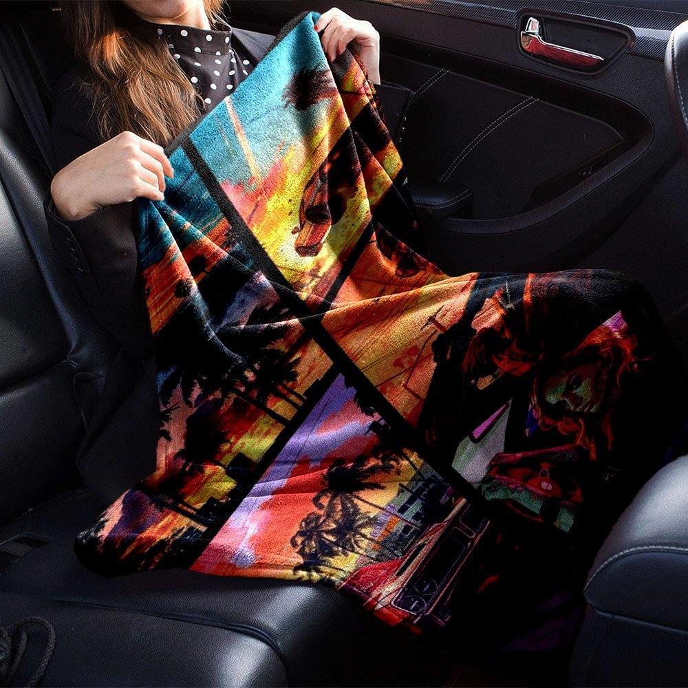 1 pezzo Coperta Morbida in Flanella Grand Theft Auto con Stampa di Designer Una coperta accogliente per tutte le stagioni, perfetta per il divano, il letto, l'ufficio