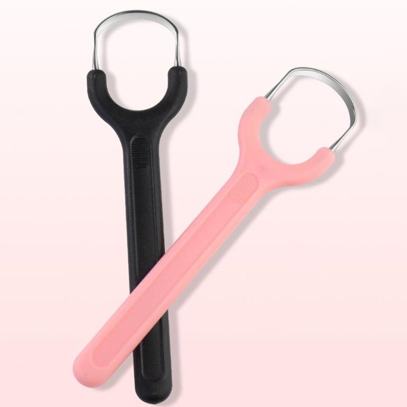 Tongue Cleaner Portable Case Stainless Steel Color Tongue Scraper Adult To Remove Bad Breath Mouth Cleaner Board Reuse Oral Care