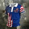 Men's Casual Quick Dry Mesh Golf Polo Shirt Short Sleeve Printed Button Down Lightweight Sportswear Top for Outdoor Activities