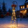 Energy Efficient Patio Festive Lights Solar Snowman Garden Stake Light, Flowing Waterfall LED Fairy Light with Decorative Resin Ground Stakes