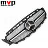 FCM5   Diamonds Style Racing Grille With Car Front Bumper Grill Silver Border Mirror 3D Emblem Logo For Mercedes Benz E W213 16-20 E300