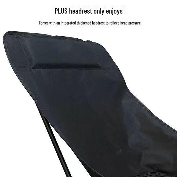 Foldable Outdoor Chair with Cotton Padding - Reclining Moon Chair for Camping, Fishing, and Lunch Breaks