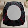 3pcs Honeycomb Pattern Fitted Sheet 3D Printed Black And Red Geometric Flat Sheet Sets With Pillowcases No Filling Vivid Visual