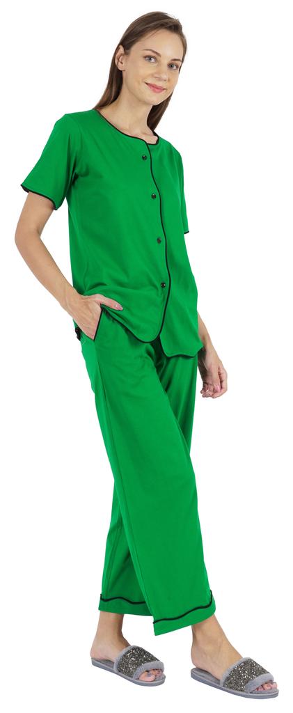 Inkmeso Damen Schlafanzug Set Oberteil Einfarbig Nachtwäsche Pj Loungewear 2-teiliges Set