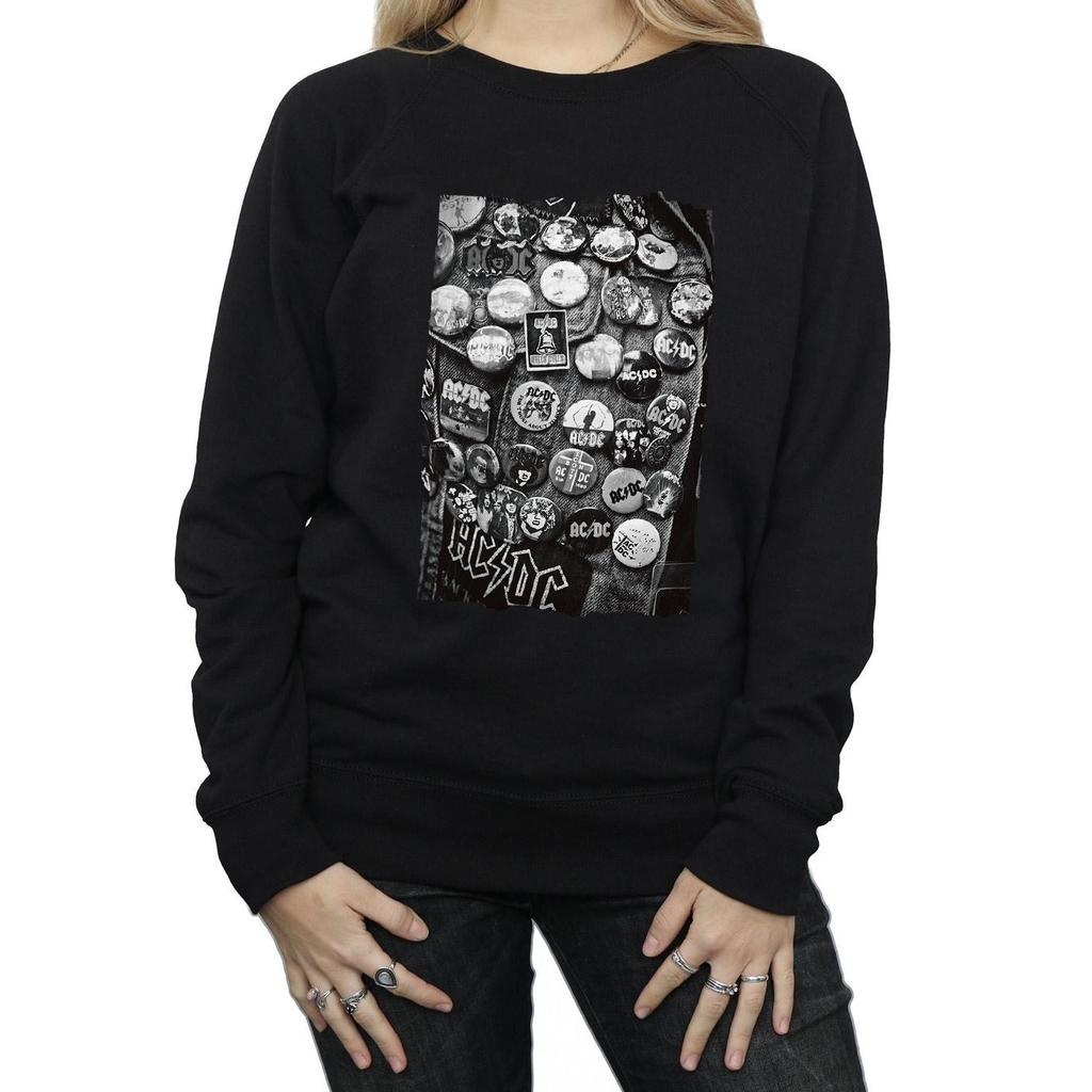 AC/DC Womens/Ladies Badges Collection Sweatshirt