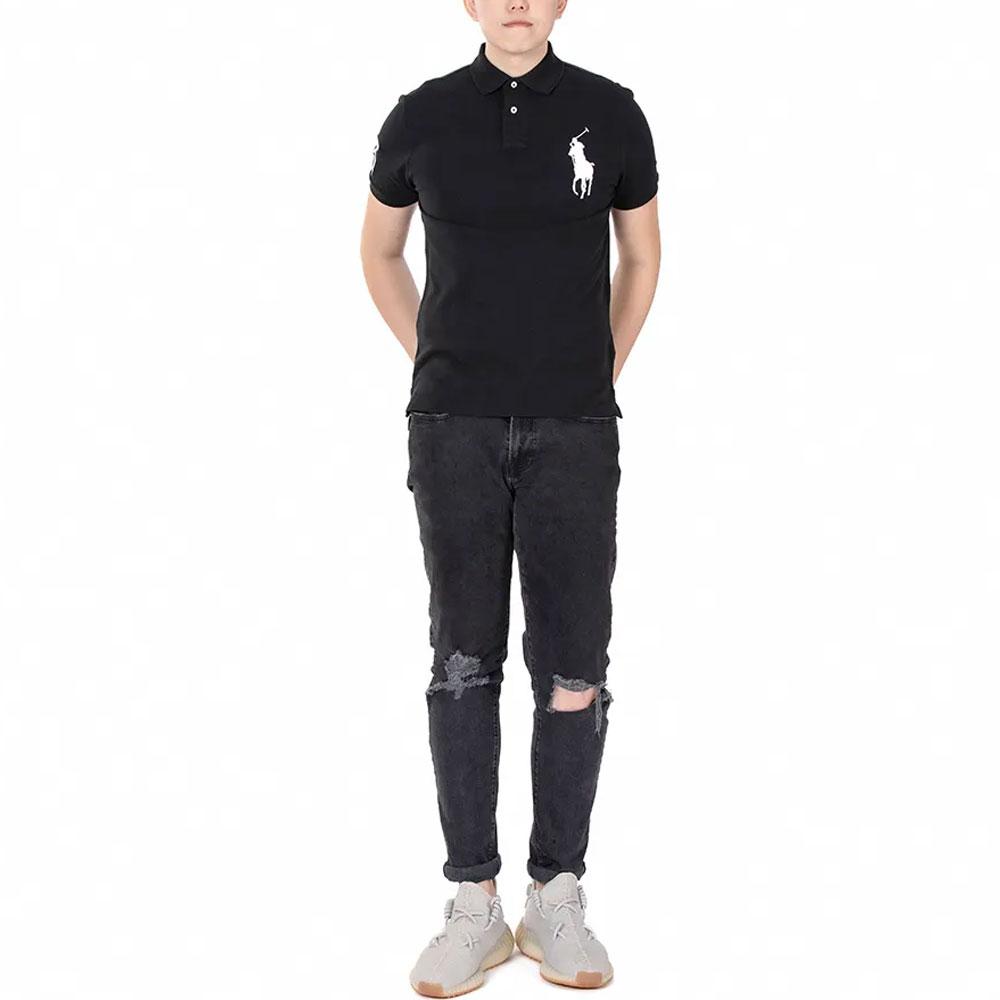 Polo Ralph Lauren Büyük Pony Logolu İşlemeli Düz Renk Kısa Kollu Polo Tişört Erkek üstler Koyu Gri 710697457-046