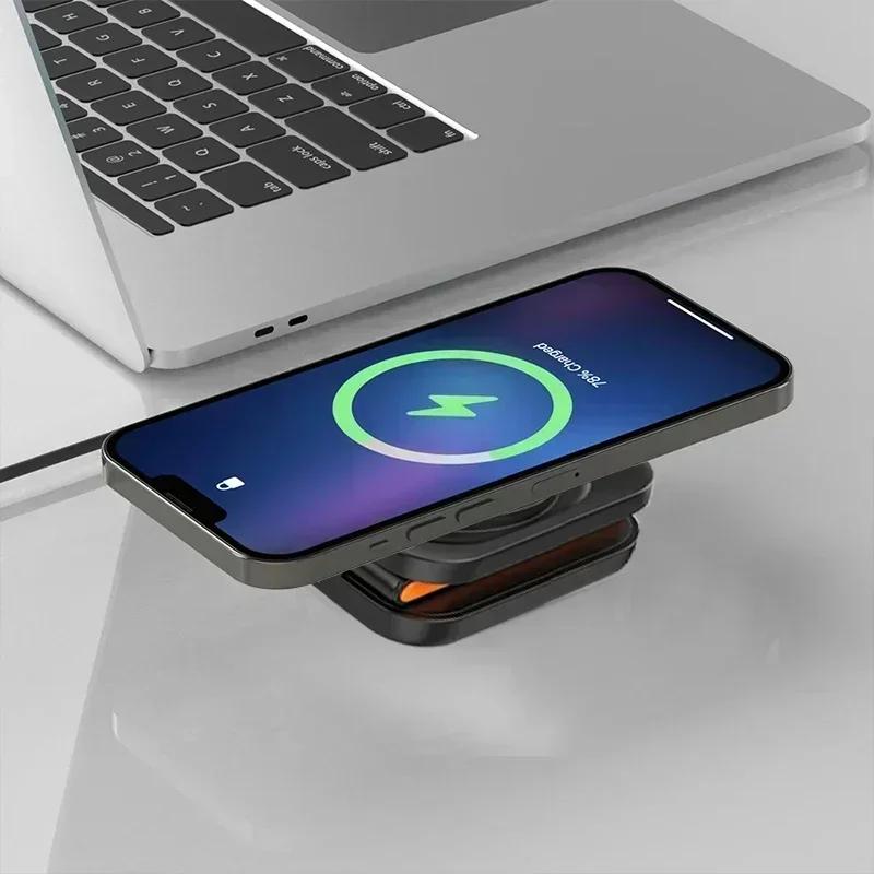 3 in 1 Foldable Charging Station Fast Magnetic Wireless Charger Stand for iPhone 16 15 14 13 12  Watch 9 8 7 6 Airpods Pro