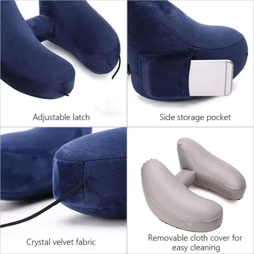 Breathable Design Travel Neck Pillow Inflatable Design H-Shaped Pillow U-Shaped Pillow  Car