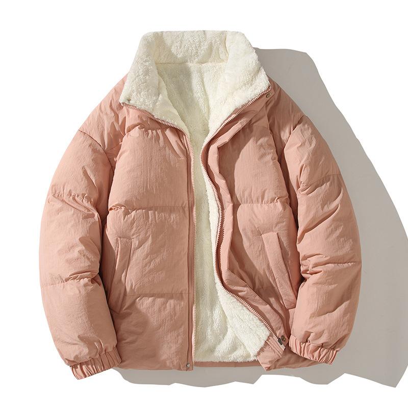 Winter New Style Japanese Lamb Velvet Loose Cotton Coat Men's Casual Cotton Clothing Trend Thickened Warm Couple Cotton Jacket